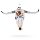 Cow Skull Glass Christmas Ornament