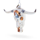 Cow Skull Glass Christmas Ornament