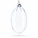 Set of 3 Oval Flat Discs Clear Glass Christmas Ornament, 5 Inches