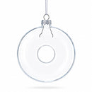 Doughnut Clear Glass Christmas Ornament