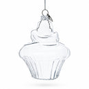 Cupcake Clear Glass Christmas Ornament