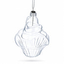 Cupcake Clear Glass Christmas Ornament