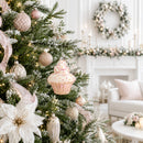 Cupcake Clear Glass Christmas Ornament