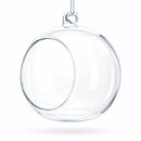 Spherical Openwork Clear Glass Christmas Ornament 4.5 Inches