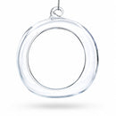 Spherical Openwork Clear Glass Christmas Ornament 4.5 Inches