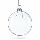 Set of 3 Flat Disc Clear Mini Glass Christmas Ornaments 2.85 Inches