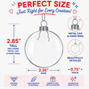 Set of 3 Flat Disc Clear Mini Glass Christmas Ornaments 2.85 Inches