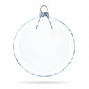 Set of 3 Clear Glass Flat Disc Medallion Christmas Ornaments
