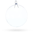 Set of 3 Flat Disc Clear Glass Christmas Ornaments 5.4 Inches (140 mm)