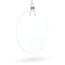 Set of 3 Flat Disc Clear Glass Christmas Ornaments 5.4 Inches (140 mm)