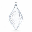 Set of 3 Clear Glass Swirl Christmas Ornaments 5.8 Inches
