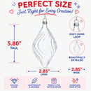Set of 3 Clear Glass Swirl Christmas Ornaments 5.8 Inches