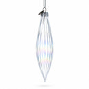 Iridescent Clear Glass Icicle Christmas Ornament 6.9 Inches