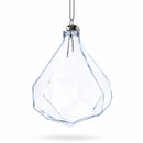 Diamond Shape Clear Glass Christmas Ornament 3.6 Inches