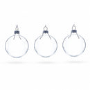 Set of 3 Clear Glass Ball Ornament 2.5