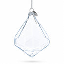 Diamond Shape Clear Glass Christmas Ornament 3.6 Inches