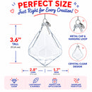 Diamond Shape Clear Glass Christmas Ornament 3.6 Inches