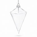 Diamond Clear Glass Christmas Ornament 3.6 Inches