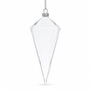 Diamond Clear Glass Christmas Ornament 3.6 Inches