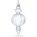 Triple Finial Clear Glass Christmas Ornament 6.7 Inches (170 mm)
