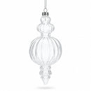 Triple Finial Clear Glass Christmas Ornament 6.7 Inches (170 mm)