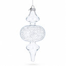 Triple Oval Finial Clear Glass Christmas Ornament 6.6 Inches