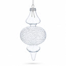 Triple Oval Finial Clear Glass Christmas Ornament 6.6 Inches