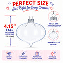 Set of 3 Onion Shape Clear Glass Christmas Ornament 4.15 Inches