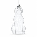 Unpainted Dog Clear Glass Christmas Ornament