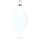 Set of 3 Oval Icicle Clear Glass Christmas Ornament 5.4 Inches (137 mm)