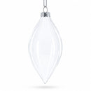 Set of 3 Oval Icicle Clear Glass Christmas Ornament 5.4 Inches