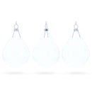 Set of 3 Water Drop Clear Glass Ornament 4.5 Inches (115 mm)