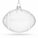 Football Clear Glass Christmas Ornament