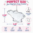 Bunny Clear Glass Christmas Ornament