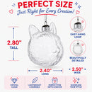 Mini Cat Head Clear Glass Christmas Ornament