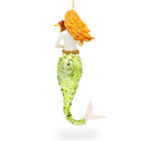 Mermaid Holding Sea Horse Glass Christmas Ornament