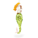 Mermaid Holding Sea Horse Glass Christmas Ornament