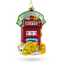 Jackpot Casino Slot Machine Glass Christmas Ornament