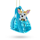 Chic Chihuahua in Handbag Glass Christmas Ornament