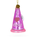 Pink Megaphone Glass Christmas Ornament