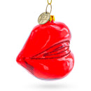 Red Lips Glass Christmas Ornament