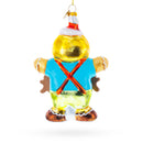 Jolly Gingerbread Man Glass Christmas Ornament