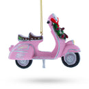 Retro Scooter with Festive Wreath Christmas Ornament