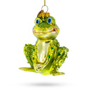 Shimmering Frog Glass Christmas Ornament