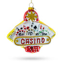 Casino Sign Glass Christmas Ornament