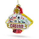 Casino Sign Glass Christmas Ornament