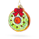Frosted Green Donut Glass Christmas Ornament