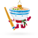 Ramen Bowl with Chopsticks Glass Christmas Ornament