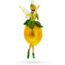 Enchanting Citrus Lemon Fairy Glass Christmas Ornament