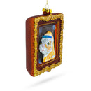Dog as 'Girl with a Pearl Earring' Painting Glass Christmas Ornament